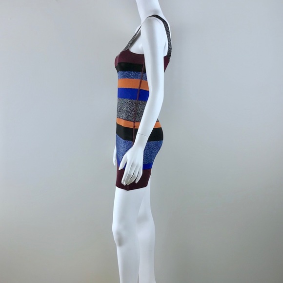 {M Missoni} Metallic Stripe Knit Bandage Dress - Picture 4 of 8